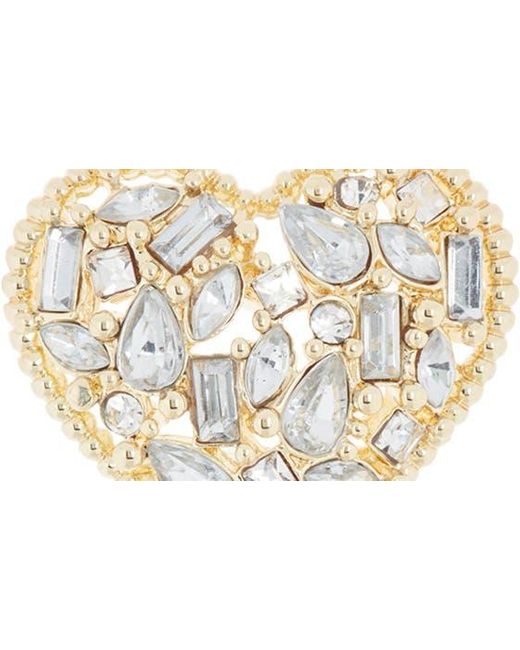 Baublebar Crystal Heart Stud Earrings in Clear/Gold