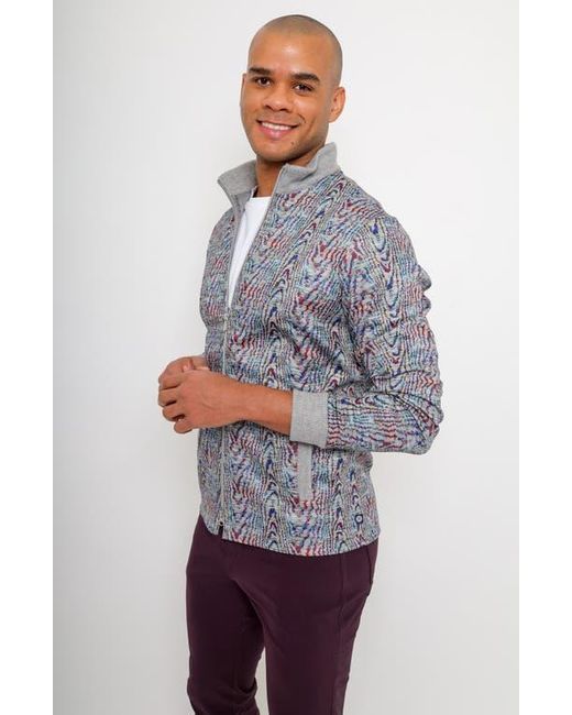 PINOPORTE Blue Handfill Bomber Jacket for men