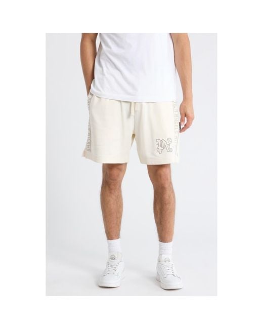 Palm Angels Natural Studded Drawstring Shorts for men