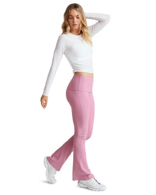 Beyond Yoga Pink Space Dye Foldover Pants