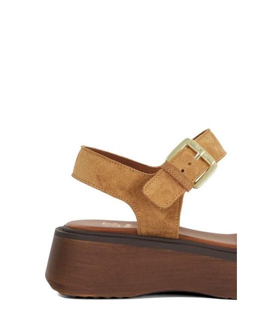 Dune Brown Luno Ankle Strap Platform Sandal