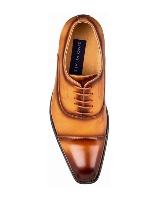 Gino Vitale Brown Cap Toe Oxford for men