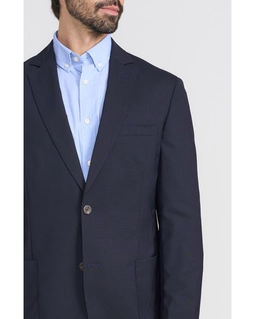 Flynt Blue Journey Solid Wool Sport Coat for men