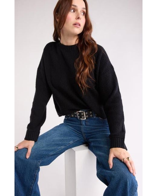 Abound Black Cozy Crew Pullover Sweater