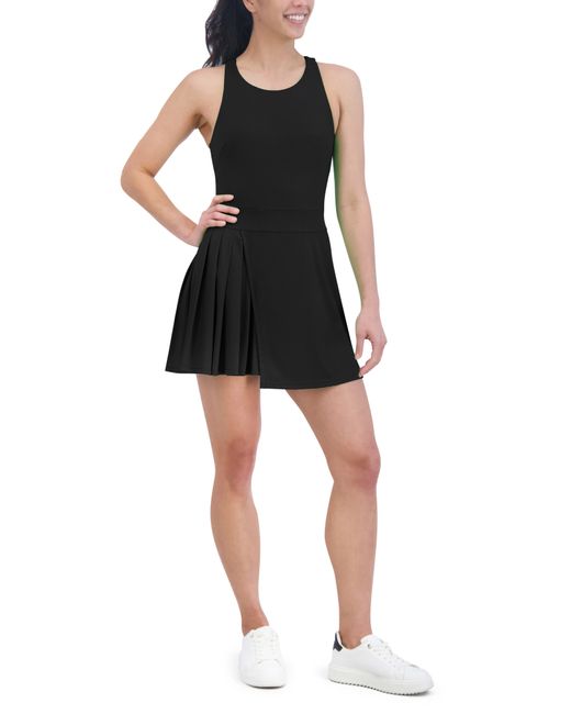 SAGE Collective Black Victory Asymmetric Pleated Workout Dress
