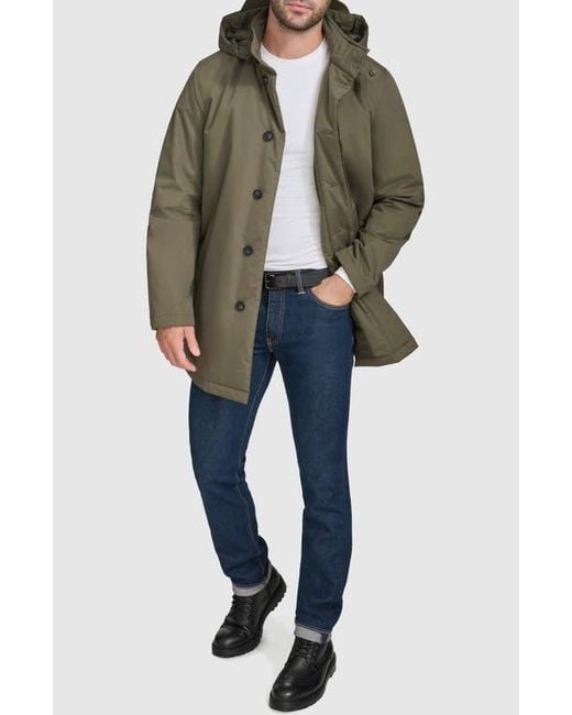 Cole Haan Hooded Raincoat in Green for Men Lyst
