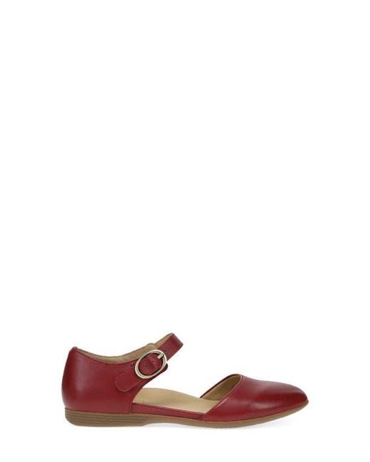 Dansko Red Liv Ankle Strap Flat