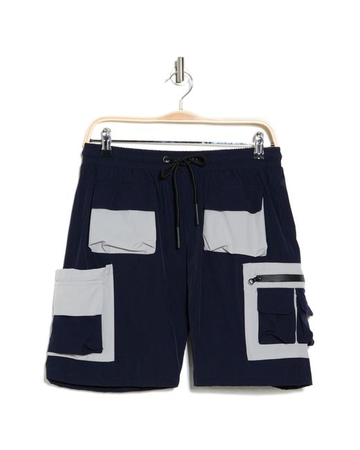 American Stitch Blue Colorblock Shorts for men