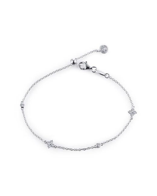 Lafonn White Simulated Diamond Clover Line Bracelet