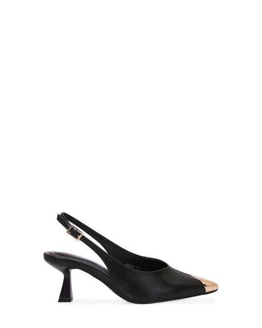 BERNESS Black Vianna Cap Toe Slingback Pump