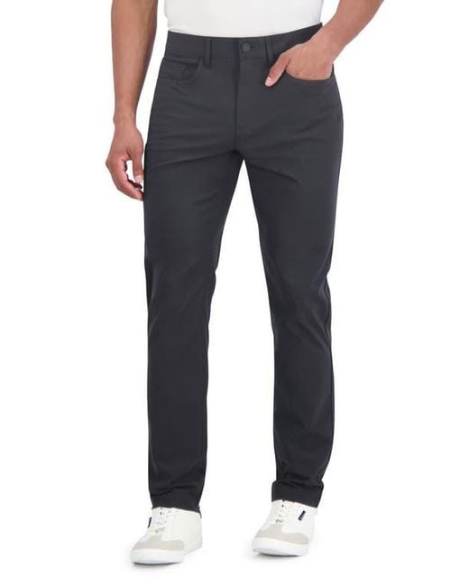 Ben Sherman Blue Solid 4-Way-Stretch Tech Golf Pants for men