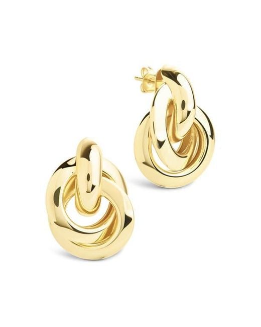 Sterling Forever Metallic Ashton Layered Knocker Stud Earrings
