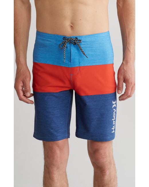Hurley Blue Colorblock Board Shorts for men