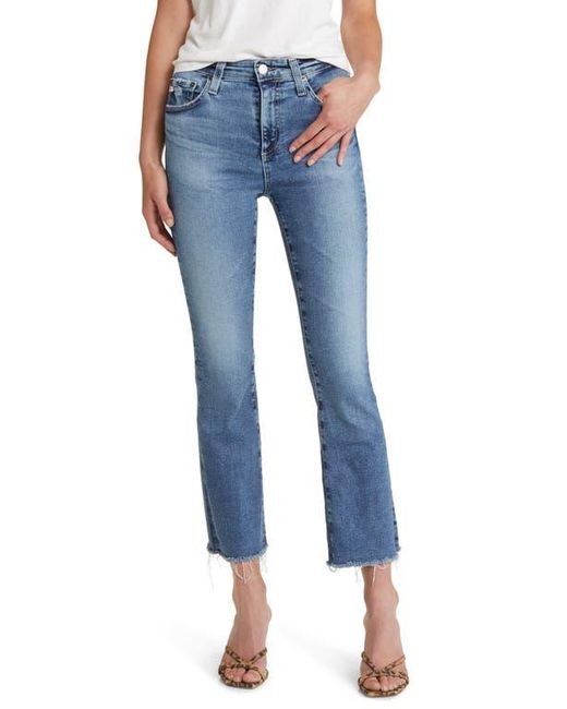 AG Jeans Blue Farrah High Waist Crop Bootcut Jeans