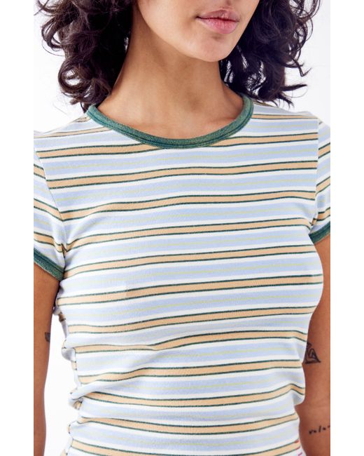 BDG Blue Stripe Ringer T-shirt