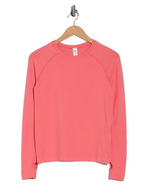 90 Degrees Pink Zaia Long Sleeve Active Top
