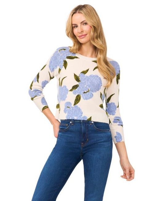 Cece Gray Hydrangea Sweater