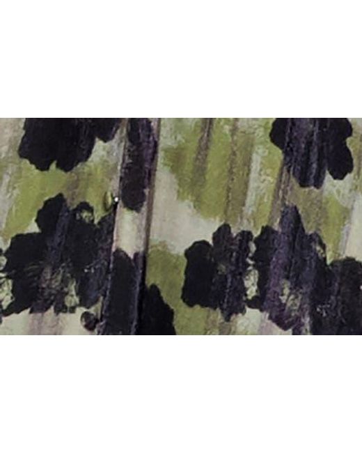 MELLODAY Green Bubble Sleeve Fit & Flare Midi Dress