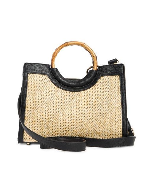 Nanette Lepore Metallic Sanela Bamboo Handle Satchel