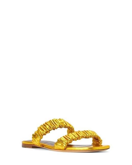 Staud Yellow Maya Ruched Slide Sandal