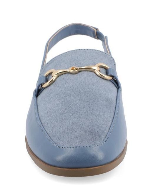 Journee Collection Blue Lainey Slingback Flat
