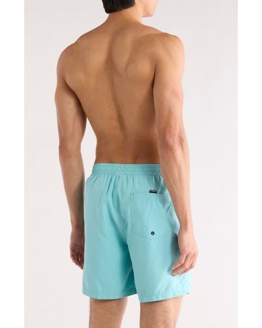 Quiksilver Blue Everyday Solid Volley Swim Trunks for men