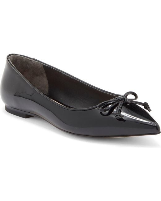 Stuart Weitzman Black Gabby Pointed Toe Bow Flat
