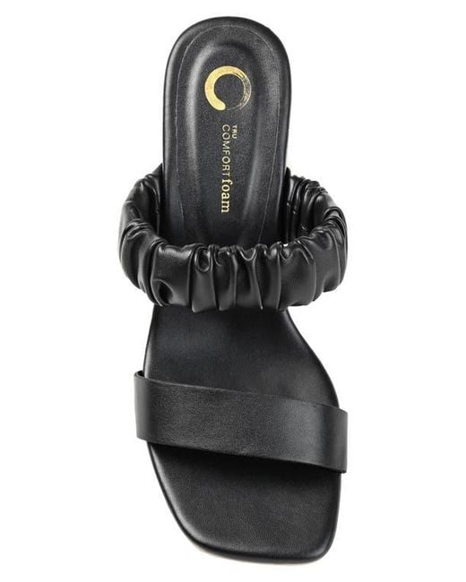 Journee Collection Black Open Square-Toe Block Heel