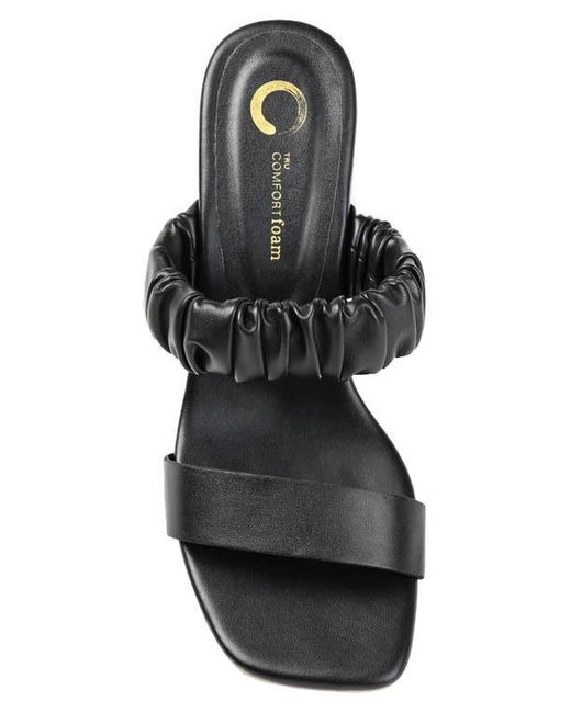 Journee Collection Black Open Square-Toe Block Heel