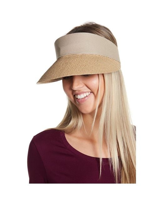 Nordstrom Rack Natural Mixed Media Paper Straw Visor