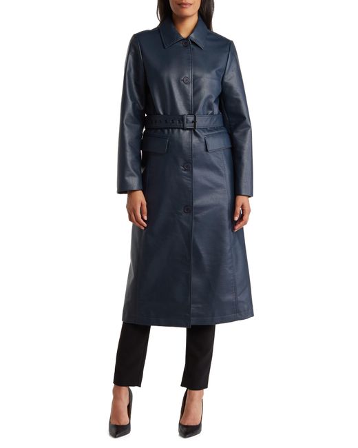 Rebecca Minkoff Blue Faux Leather Trench Coat