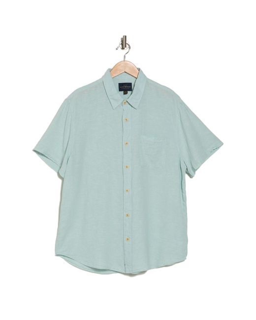 Lucky Brand Blue Short Sleeve Cotton Blend Button-up Shirt for men
