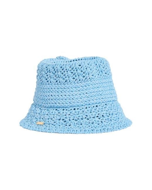 Steve Madden Blue Alex Metallic Crochet Bucket Hat