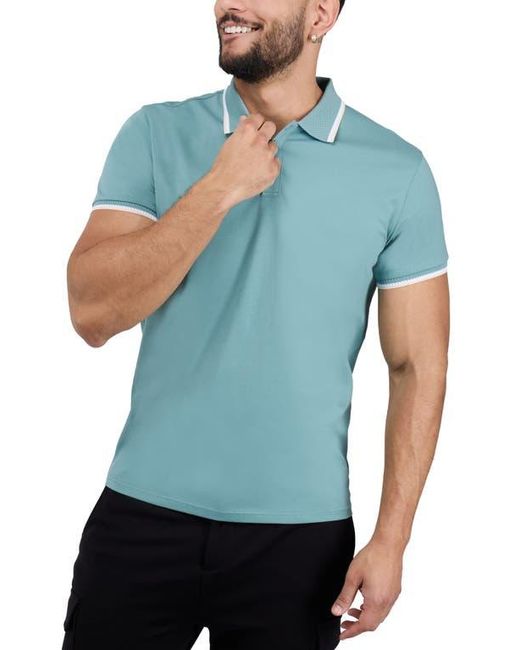 Xray Jeans Blue Texture Cotton Knit Polo for men