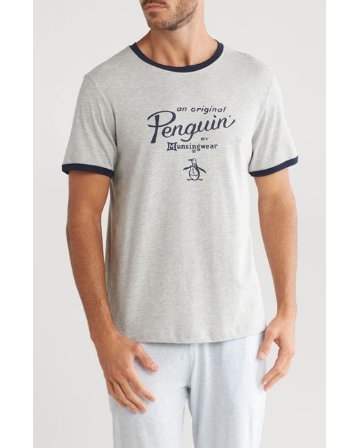 Original Penguin Gray Ringer T-shirt for men