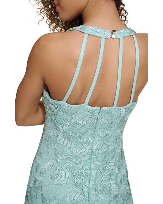 sachin and babi light blue dress LUCETTA HALTER NECK WITH KEYHOLE HIGH LOW FRILL MIDI DRESS main image 1