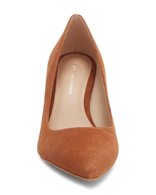 Stuart Weitzman Brown Isla Leather Pump