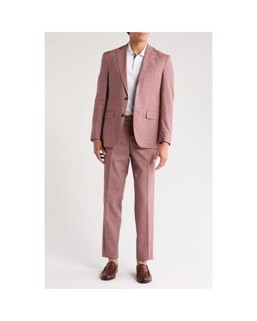 Ted Baker Men's Purple Karl Slim Fit Crosshatch Wool Blend Suit