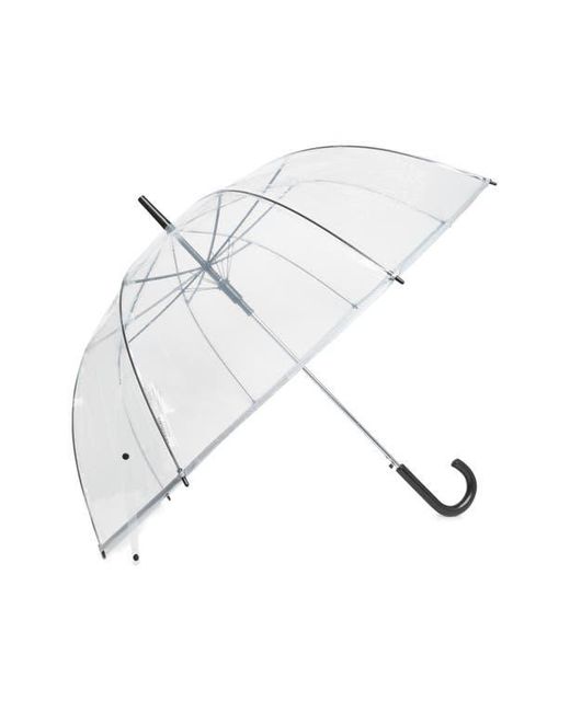 Shedrain White Automatic Open Clear Bubble Stick Umbrella