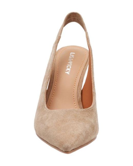 Lisa Vicky Brown Piper Pointed Toe Slingback Pump