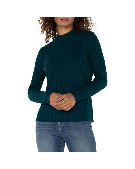 Liverpool Los Angeles Green Rib Knit Top