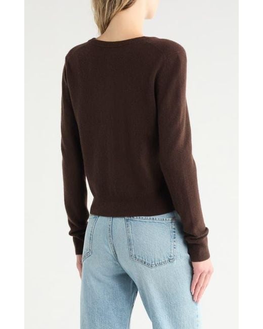 Nordstrom Black Crewneck Cashmere Cardigan