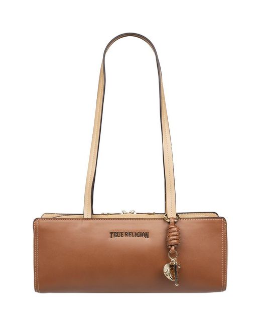 True Religion Brown East/West Satchel Bag