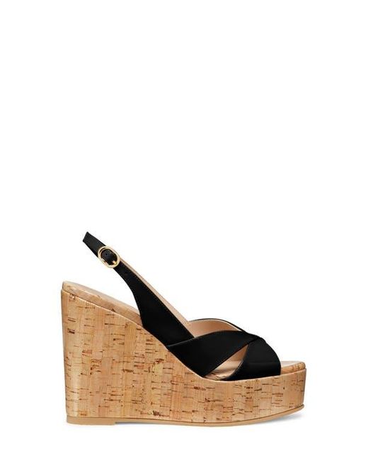 Stuart Weitzman Black Carmen Wedge Sandal