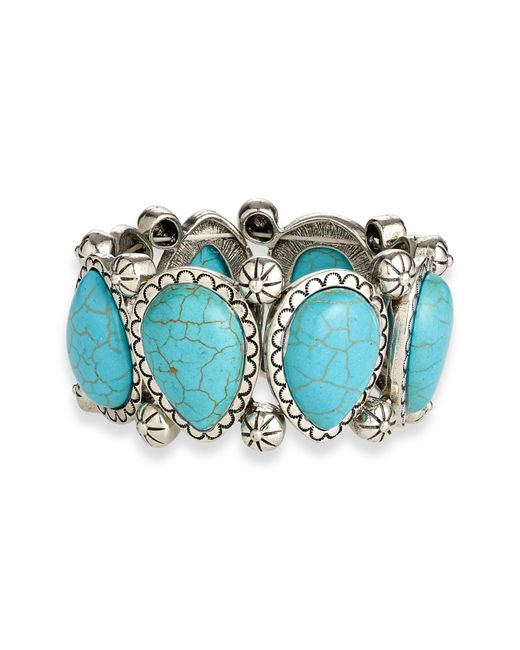 Tasha Blue Resin Stone Stretch Bracelet