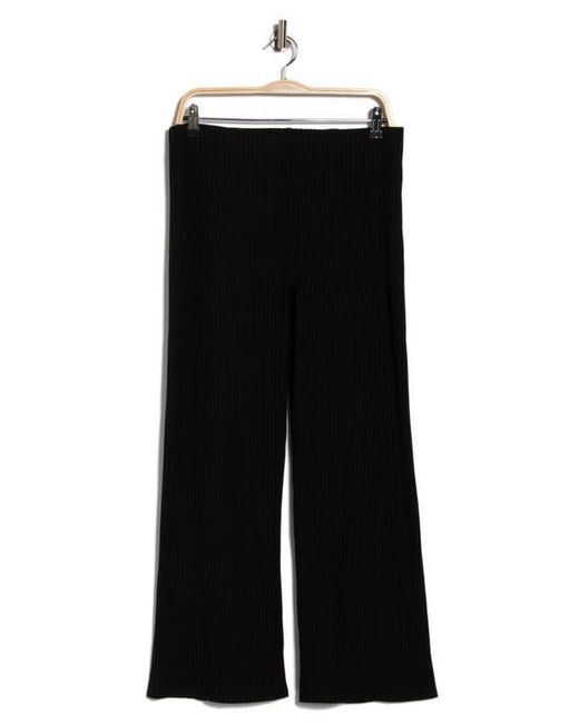 Eileen Fisher Black Rib Ankle Wide Leg Pants