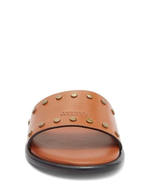 Isabel Marant Brown Vikee Logo Slide Sandal