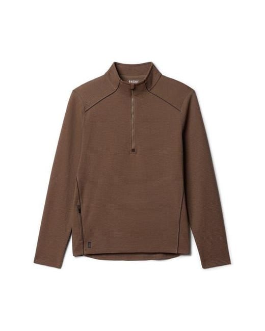 Rhone Brown Tribeca Tech Half Zip Pullover for men