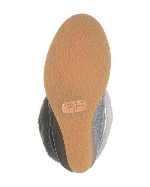 Isabel Marant White Totam Genuine Shearling Lined Wedge Bootie