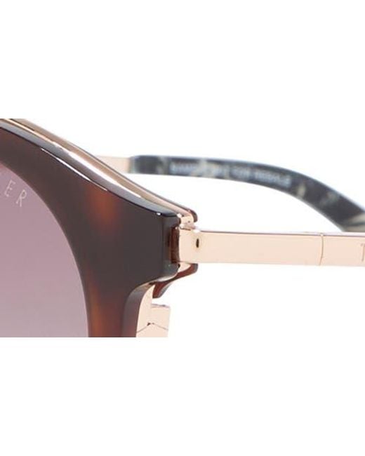 Ted Baker Pink 51Mm Round Sunglasses